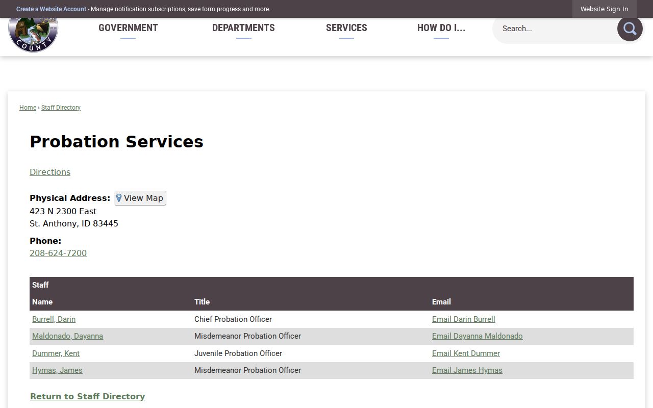 Fremont County criminal record probation services office