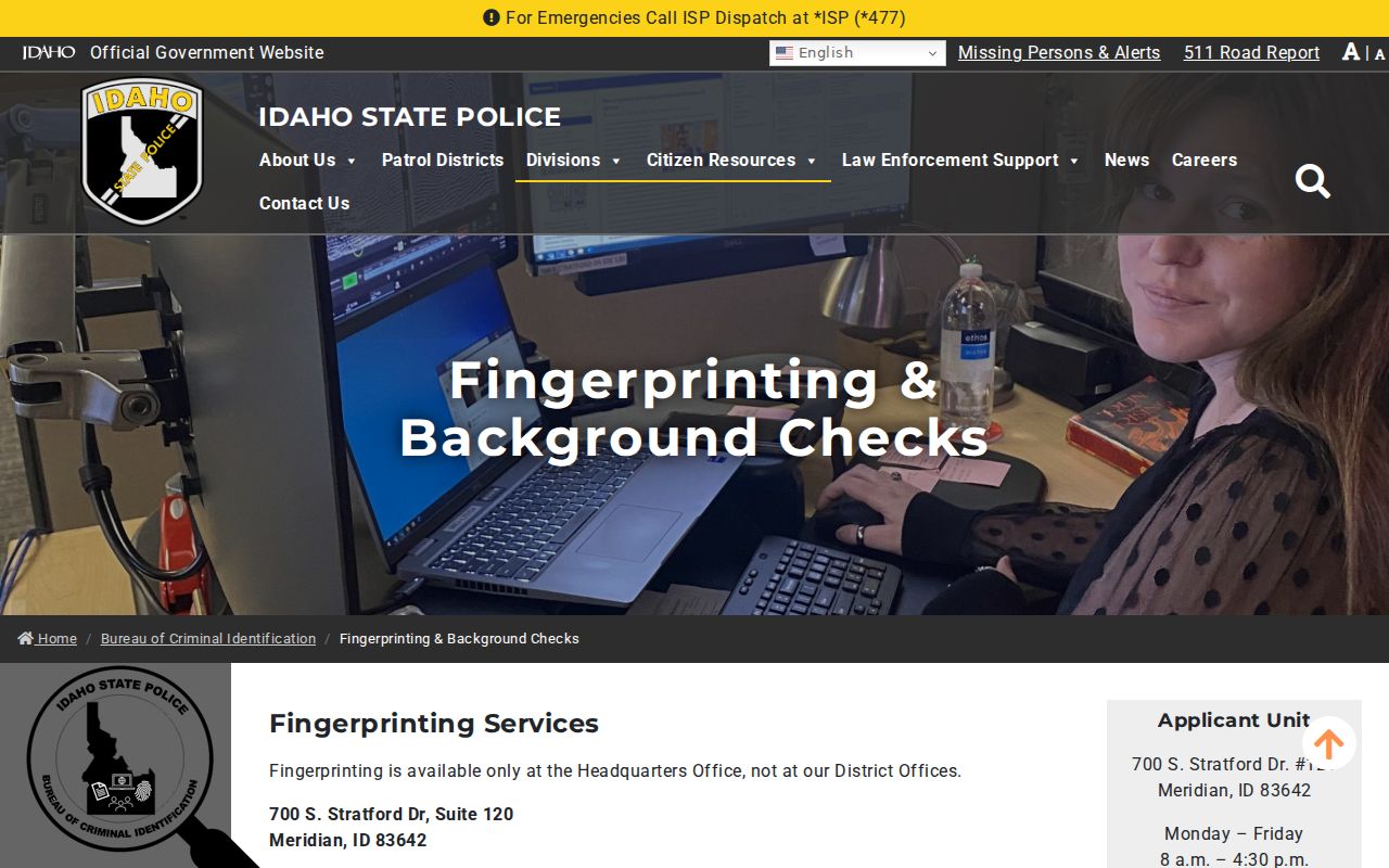 Fremont County criminal history Idaho BCI name and fingerprint checks
