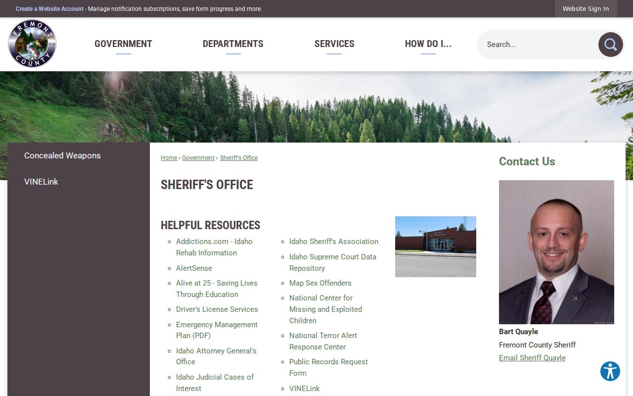 Fremont County criminal history sheriff and law enforcement complex